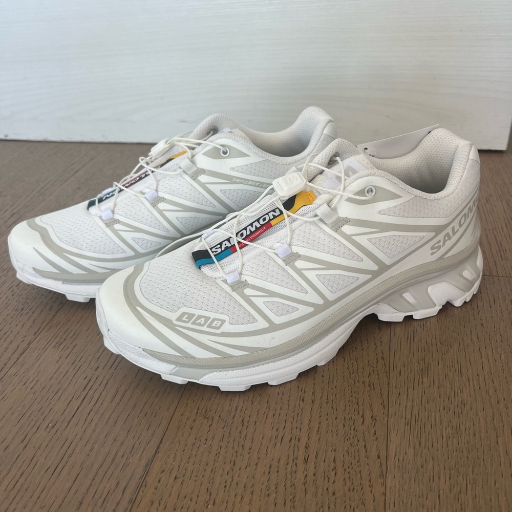 Salomon White and Gray Trail Running Shoes